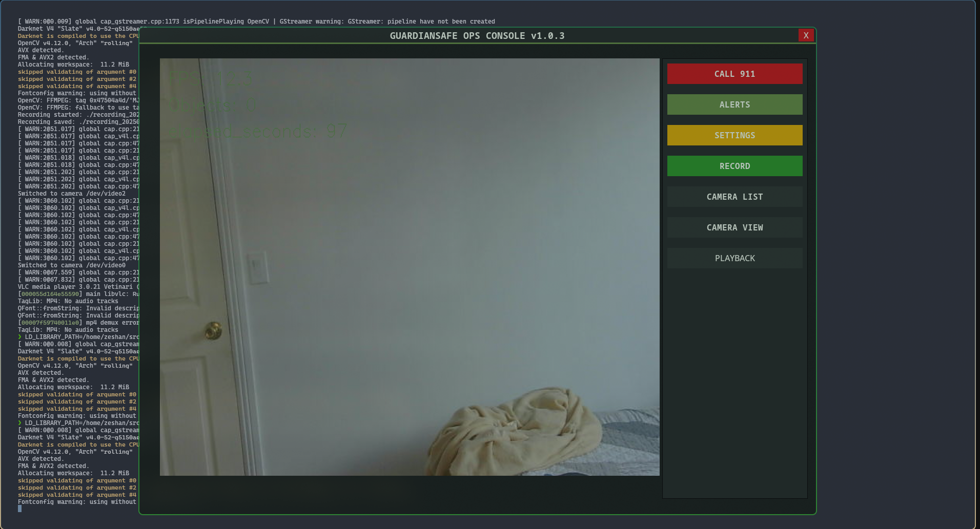 GuardianSafeAI C++ GUI - Main Dashboard